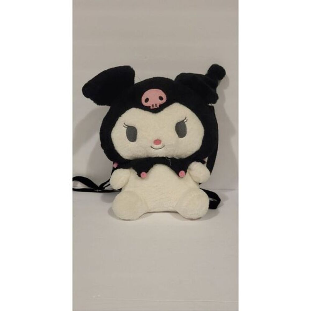 Kuromi‎ Soft Plush Stuffed Animal Adjustable Straps Backpack 11.5" Tall